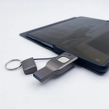 SecureKey USB drive connected to phone via USB-C OTG